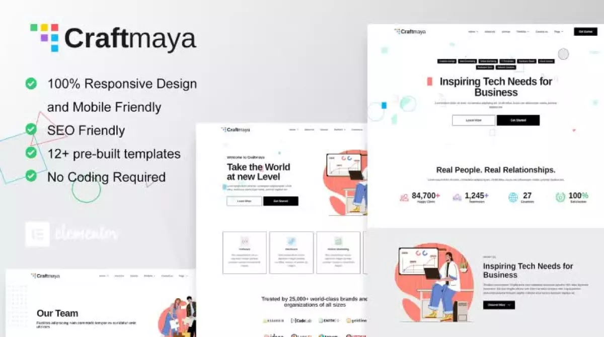 CraftMaya - IT Solutions & Services Company Elementor Template