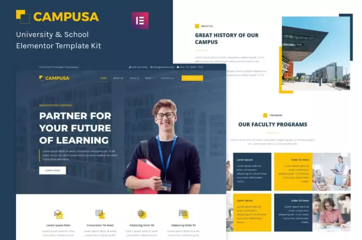 Campusa - University & School Elementor Template