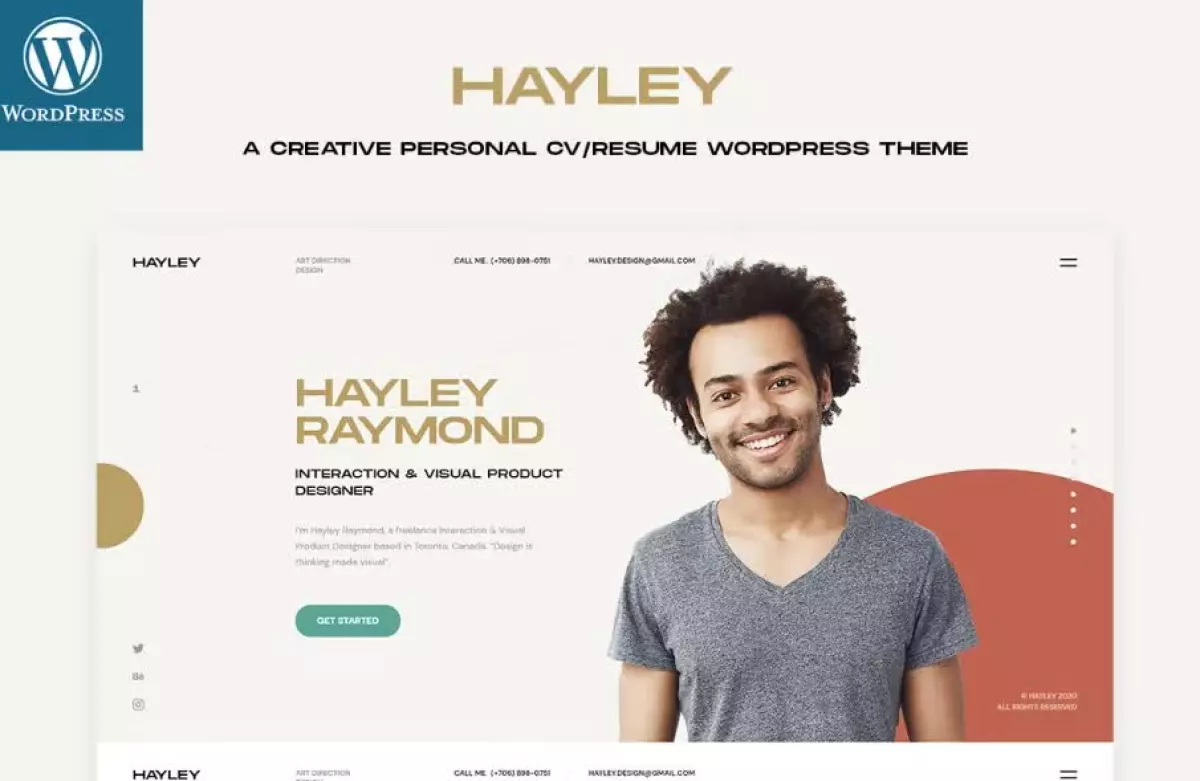 Hayley - Personal CV/Resume WordPress Theme