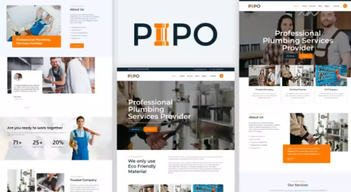 Pipo - Plumber Services Elementor Template