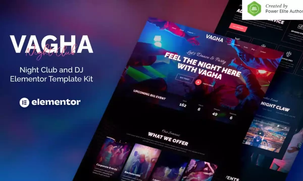 Vagha – Night Club & DJ Elementor Template