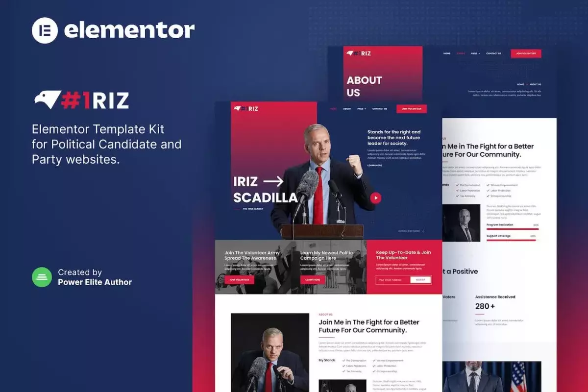 Iriz – Political Candidate &amp; Party Elementor Template