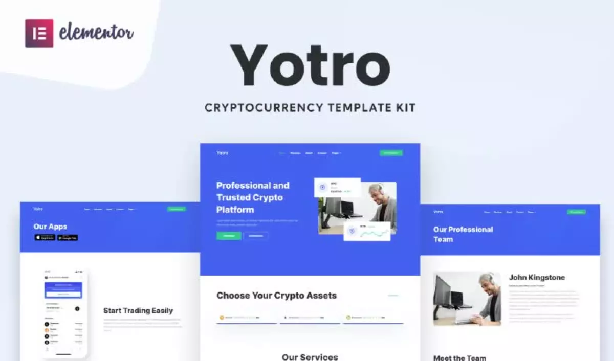 Yotro - Cryptocurrency Elementor Template Kit