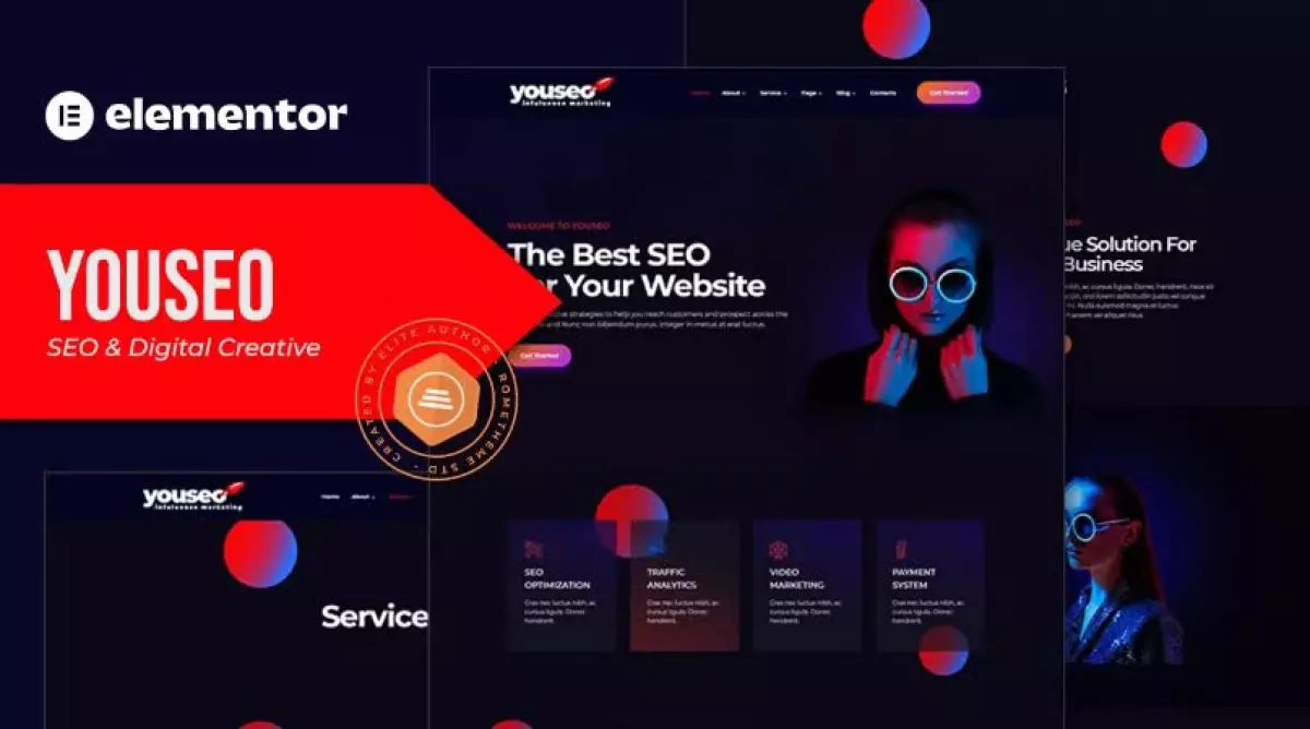 Youseo - SEO & Digital Creative Agency Elementor Template Kit