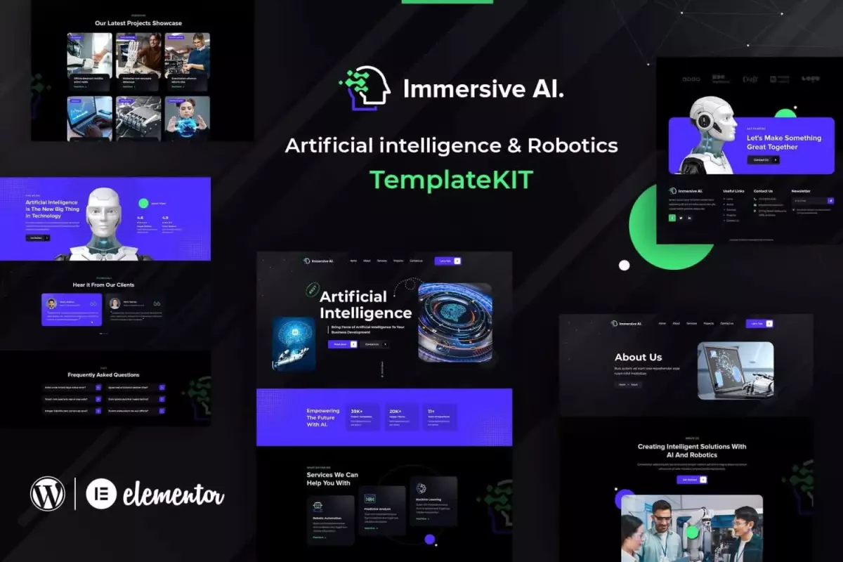 ImmersiveAI - Robotics Elementor Template