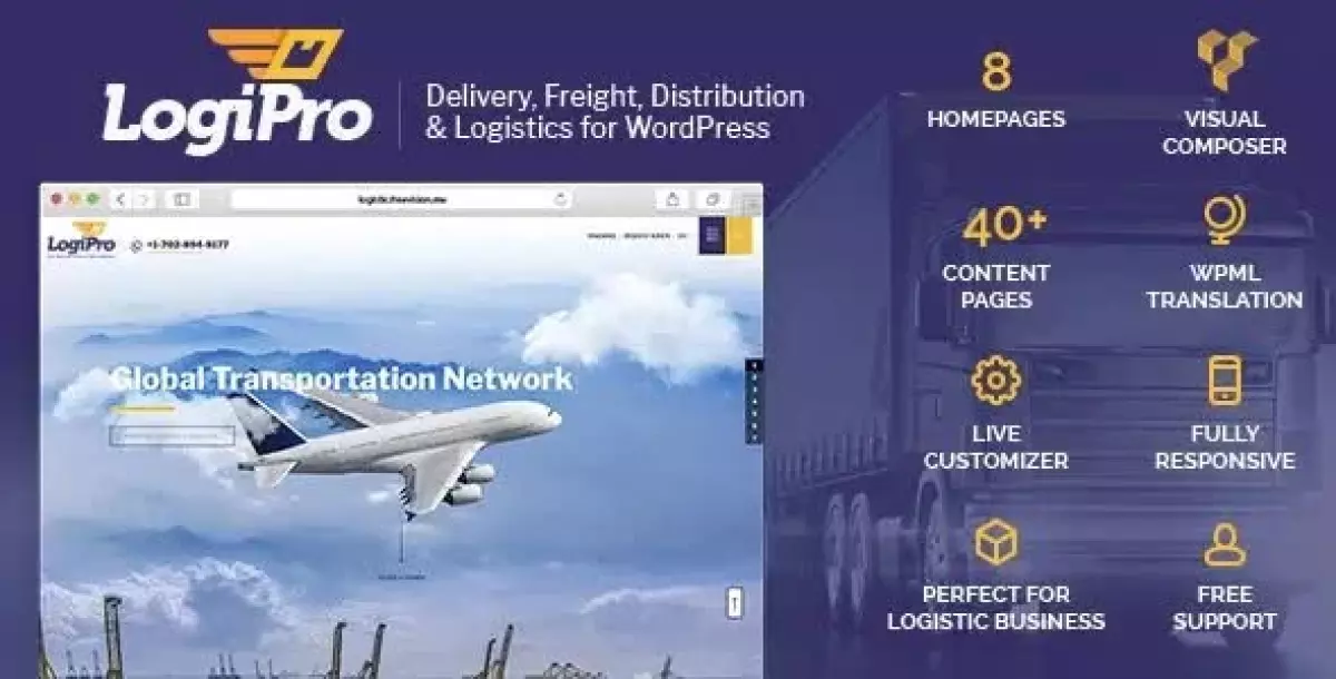 LogiPro - Delivery, Freight, Distribution & Logistics for WordPress