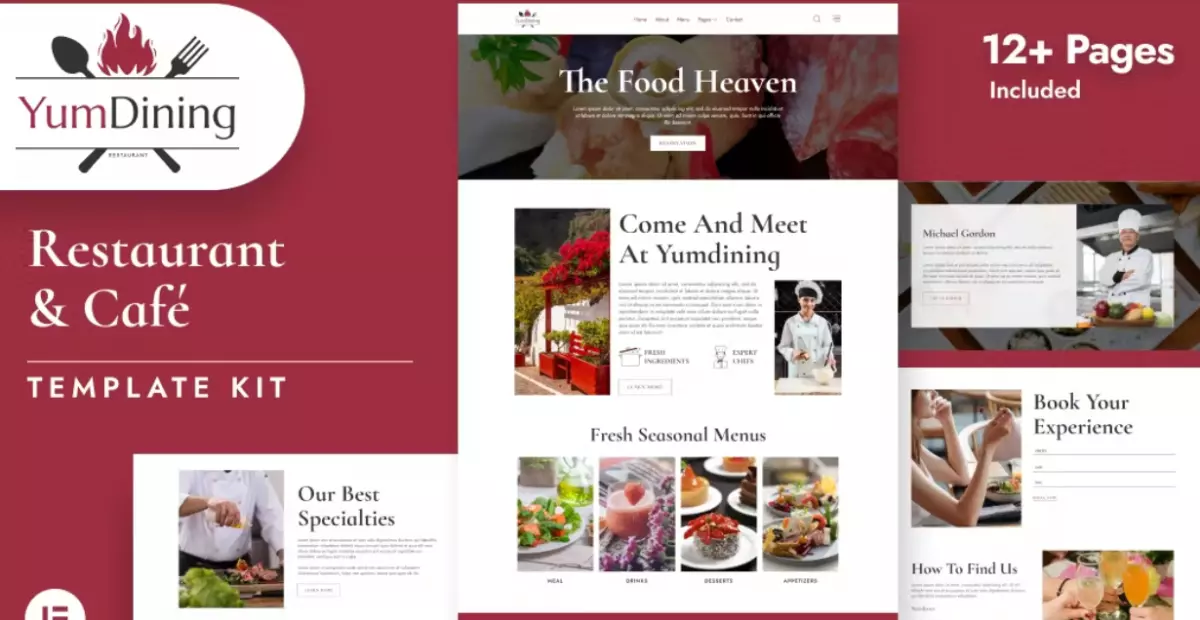 Yumdining – Restaurant &amp; Café Elementor Template Kit