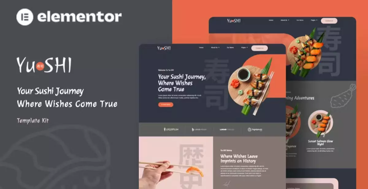 Yushi – Sushi Food Elementor Template Kit