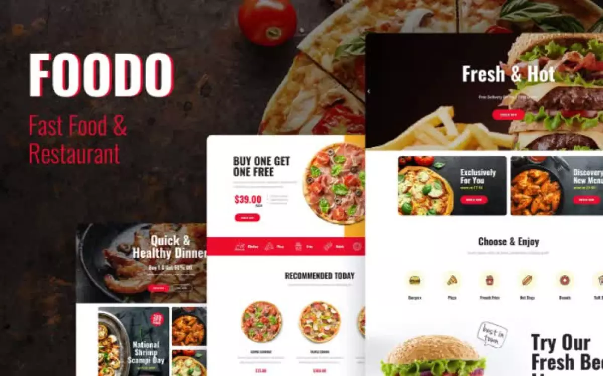 Foodo - Fast Food & Pizza Elementor Template