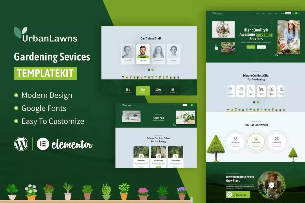 Urban Lawns - Gardening Elementor Template