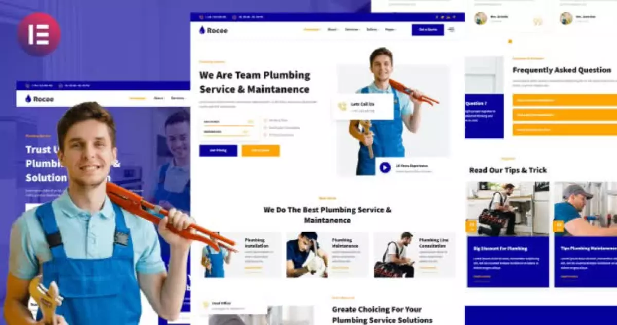 Rocee - Plumbing Service & Maintenance Elementor Template