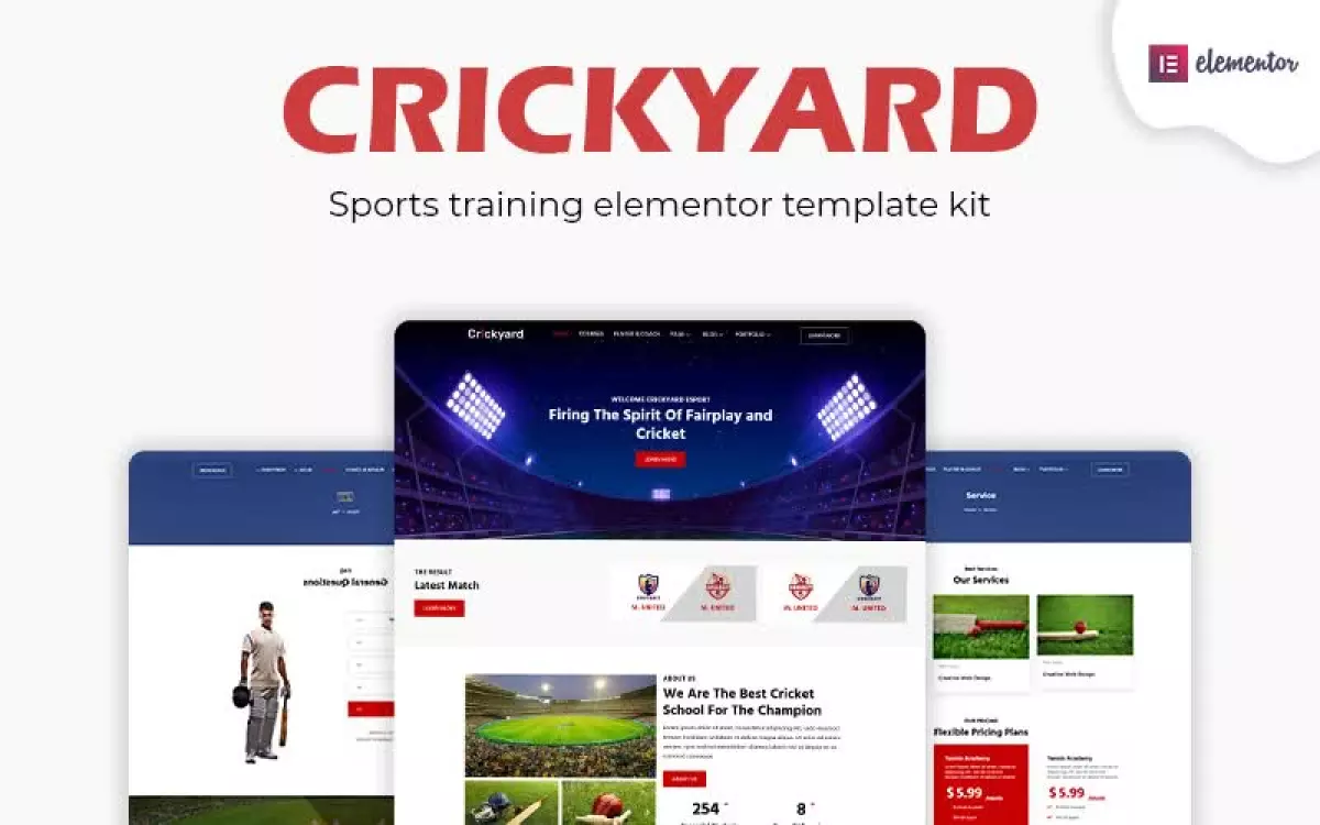 Crickyard - Sport Club Elementor WordPress theme WordPress Theme