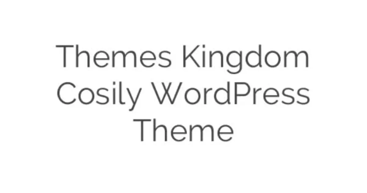 Themes Kingdom Cosily WordPress Theme