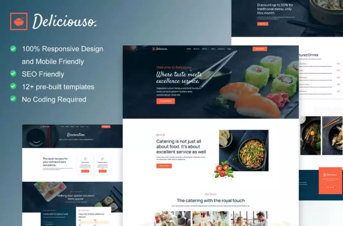 Deliciouso - Catering & Restaurant Elementor Template