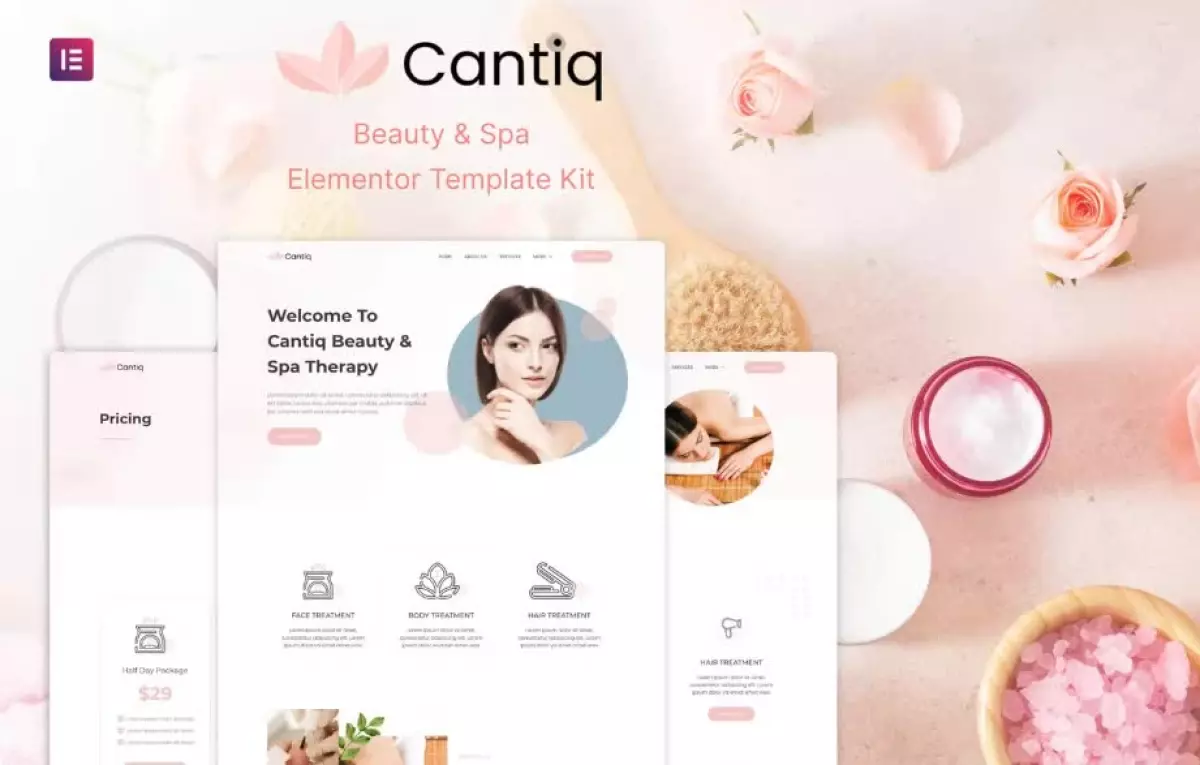 Cantiq - Beauty Spa Salon Therapy Elementor Template