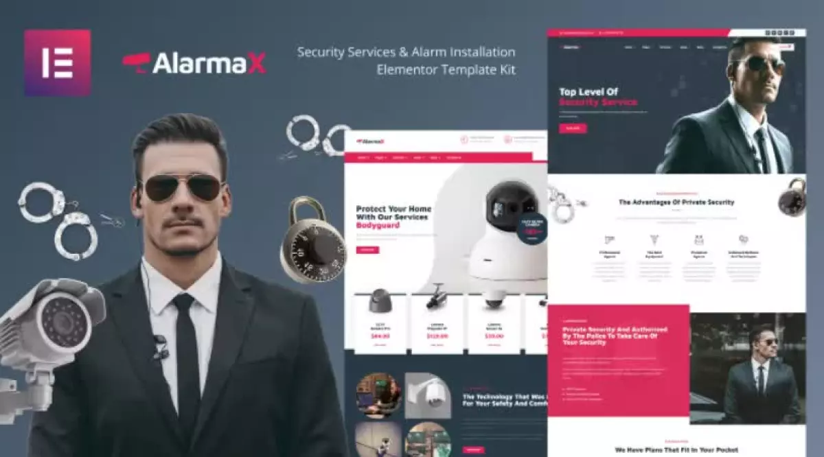 Alarmax - Security Services & Alarm Installation Elementor Template