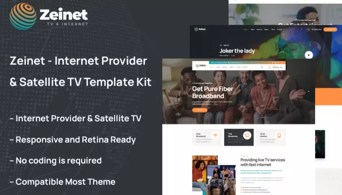 Zeinet – Internet Provider &amp; Satellite TV Template Kit