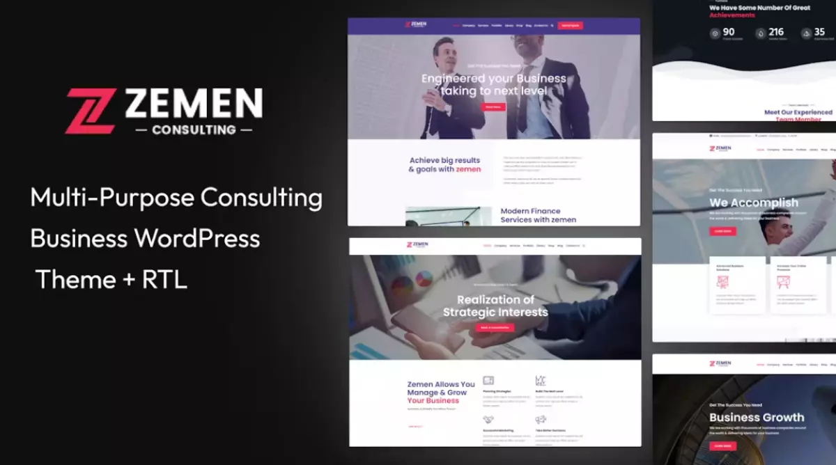 Zemen - Multi-Purpose Consulting Business WordPress Theme + RTL