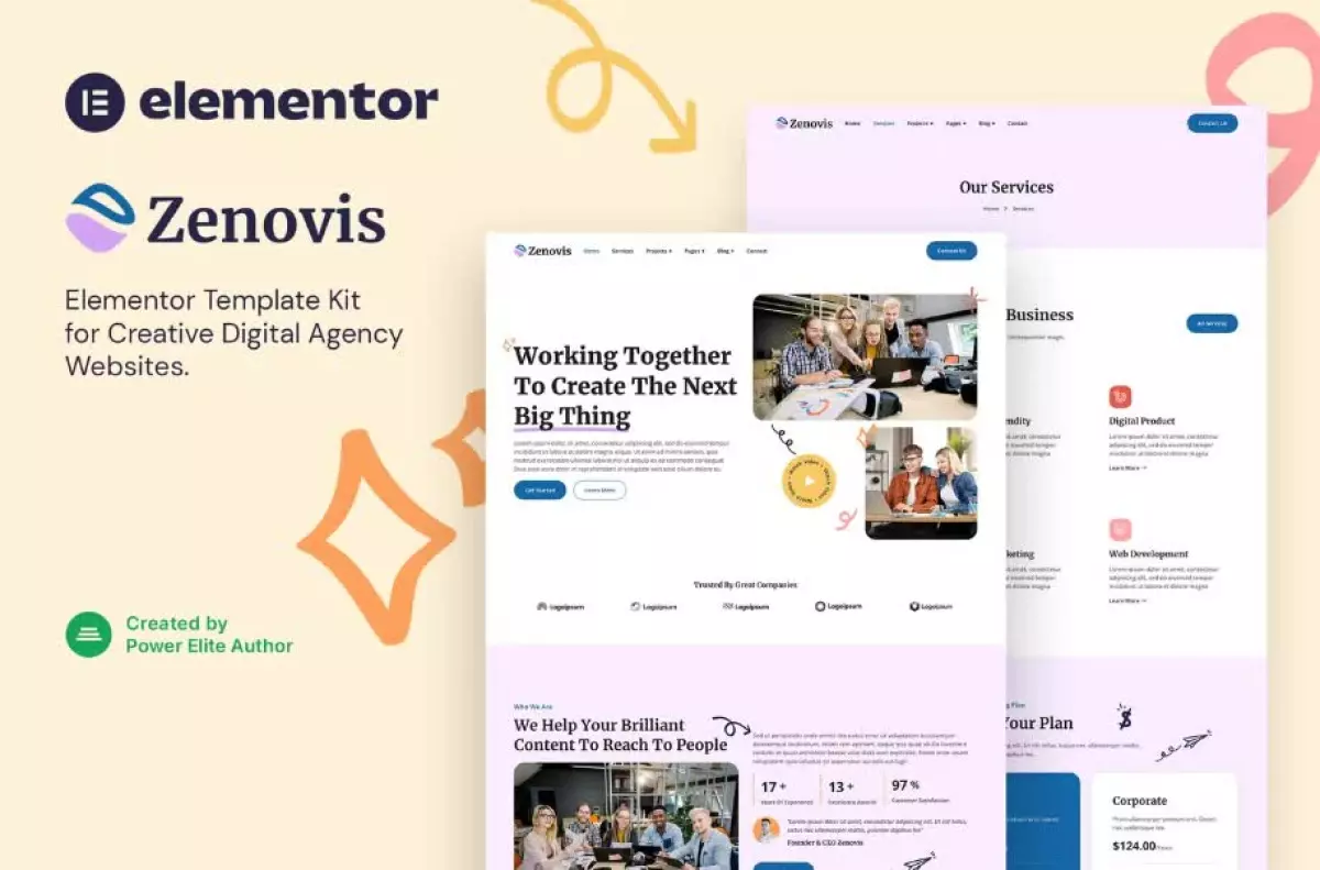 Zenovis – Creative Digital Agency Elementor Template Kit