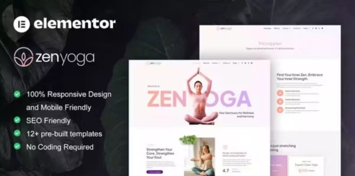 ZenYoga – Yoga &amp; Meditation Elementor Template Kit