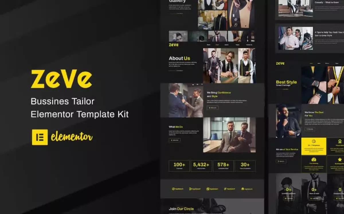 Zeve - Tailor Service Elementor Template Kit