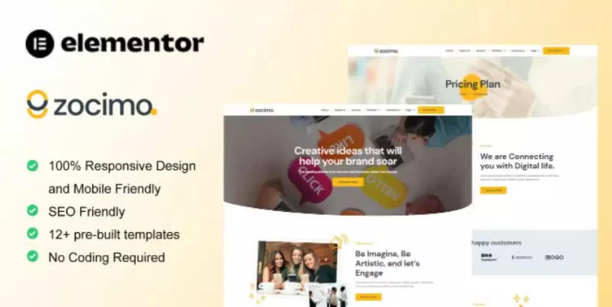 Zocimo - Social Media Marketing Agency Elementor Template