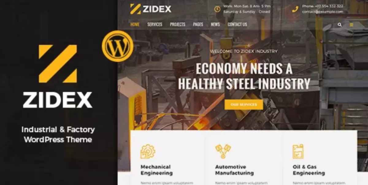 Zidex - Industrial &amp; Factory WordPress Theme