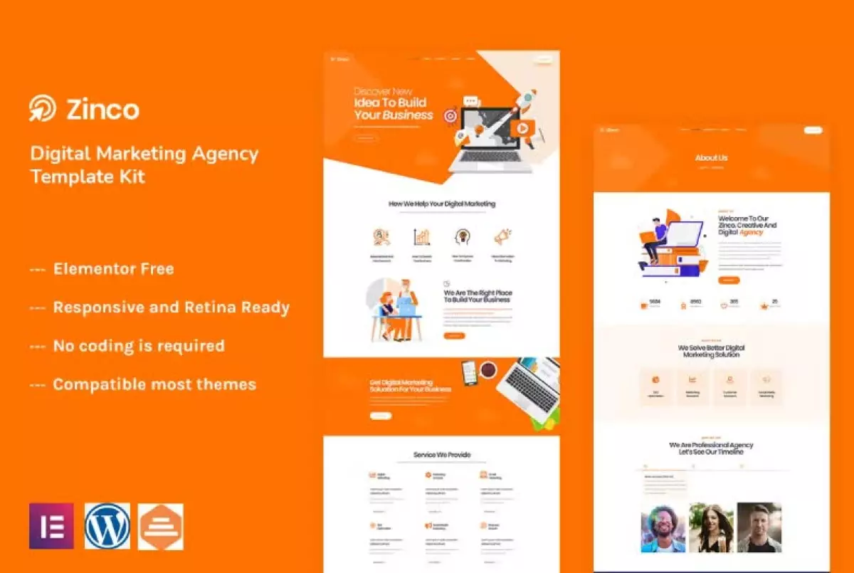 Zinco - Digital Marketing Agency Elementor Template Kit