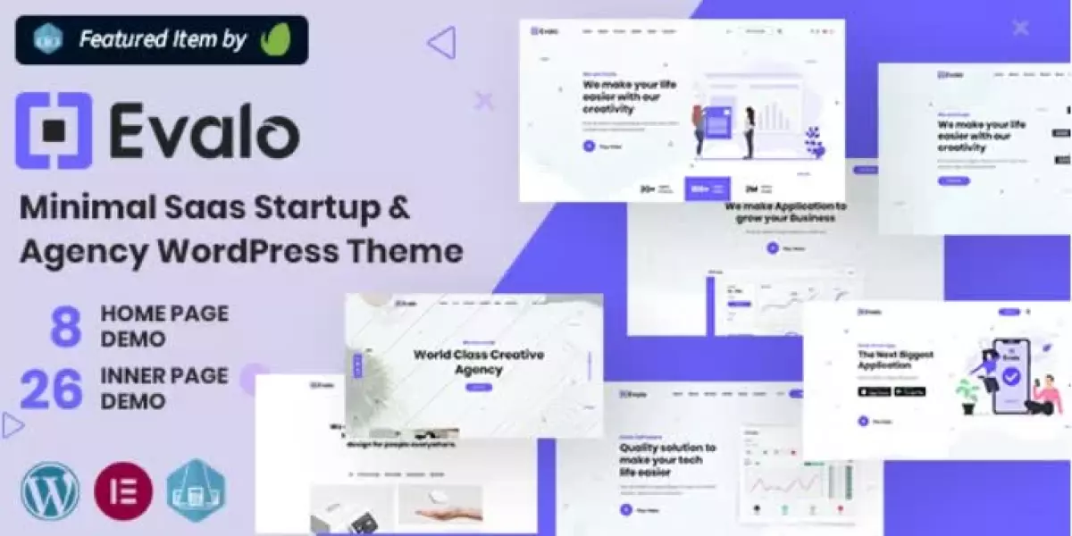 Evalo - Minimal SaaS Startup & Agency WordPress Theme