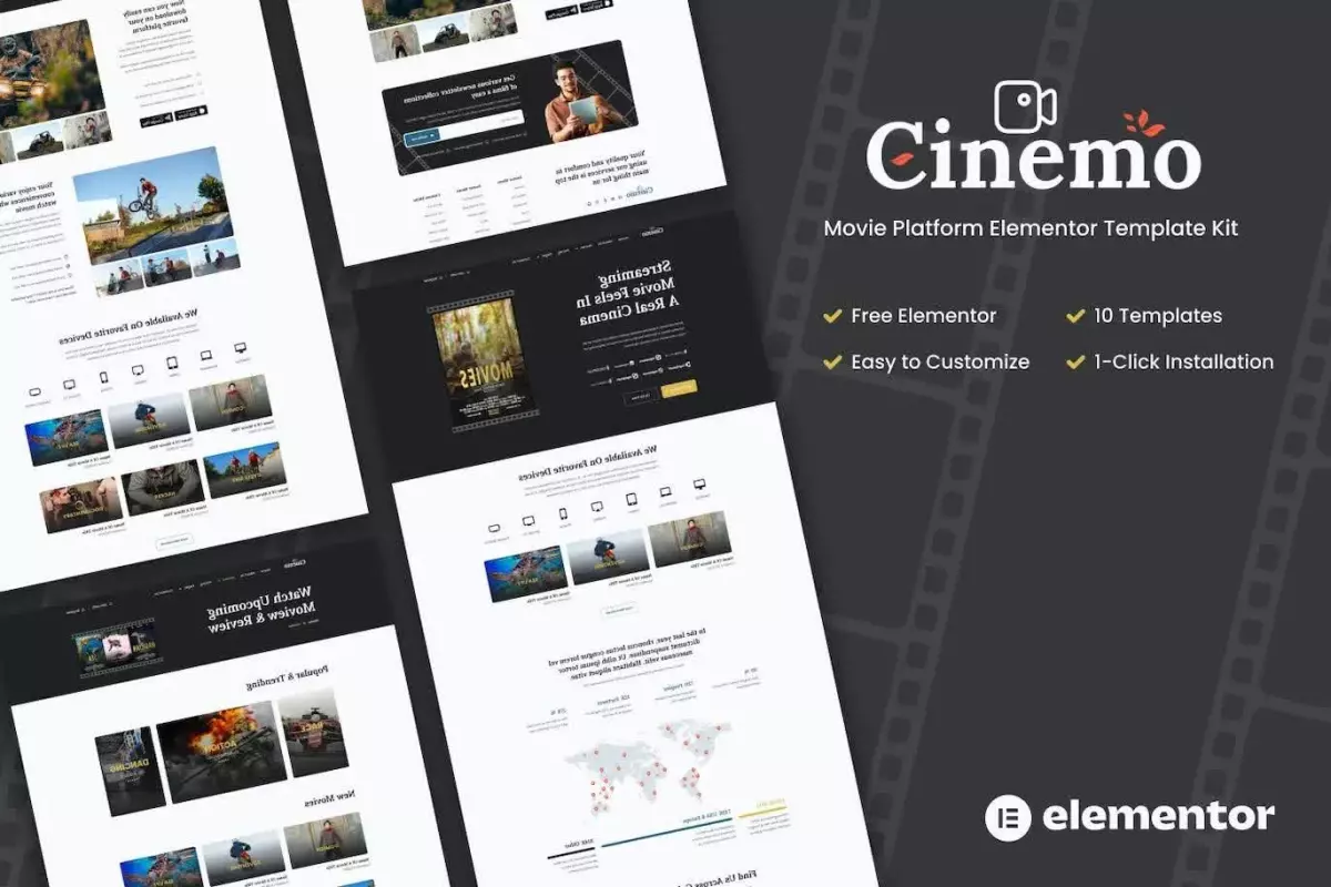 Cinemo - Video Streaming Website Elementor Template