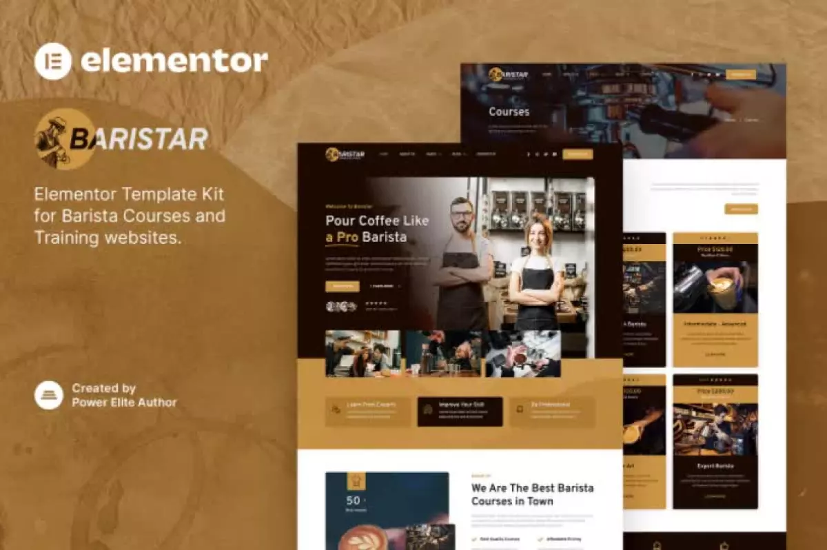 Baristar – Barista Courses & Training Elementor Template