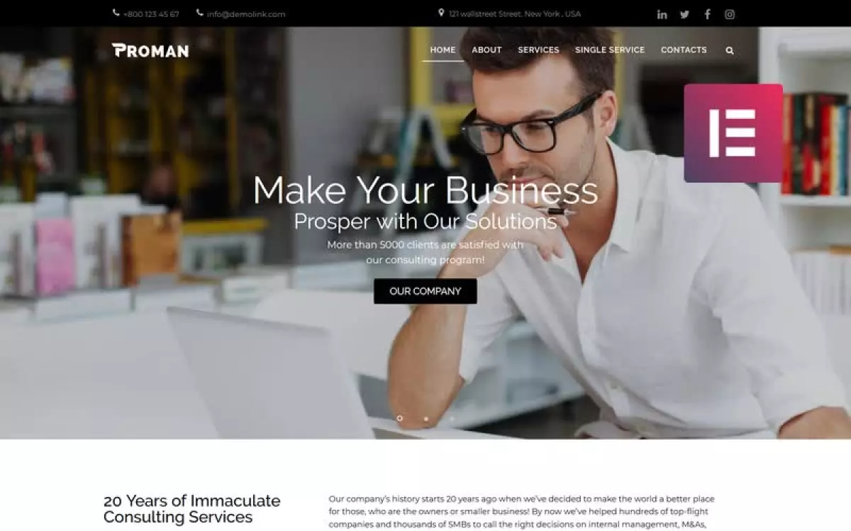 Proman - Business Multipurpose Modern WordPress Elementor Theme WordPress Theme