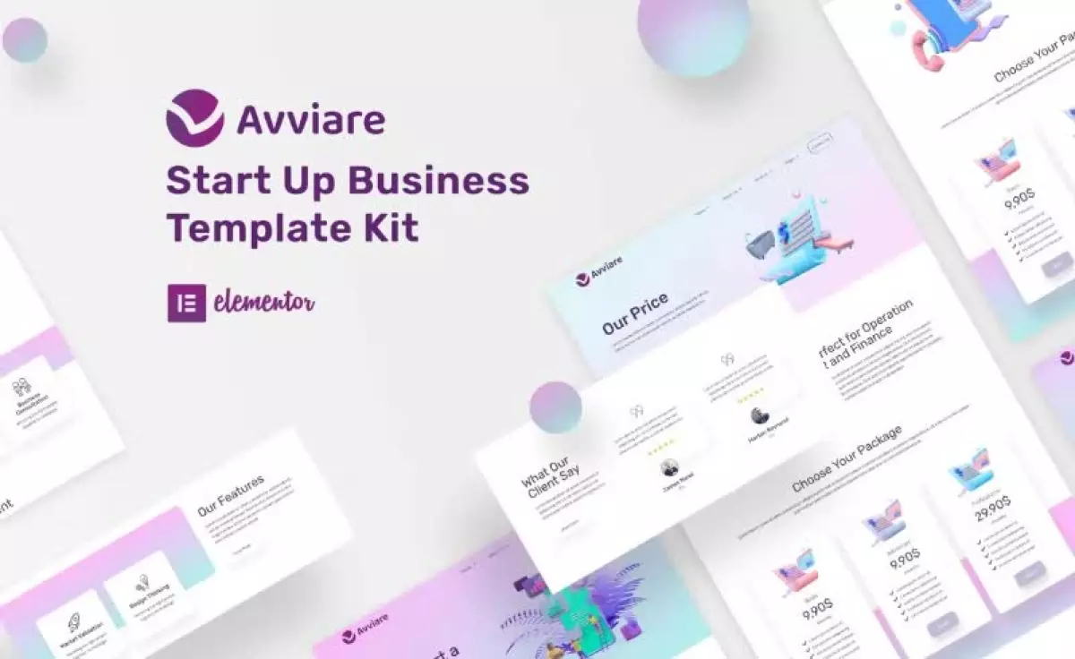 Avviare Start Up Business Elementor Template