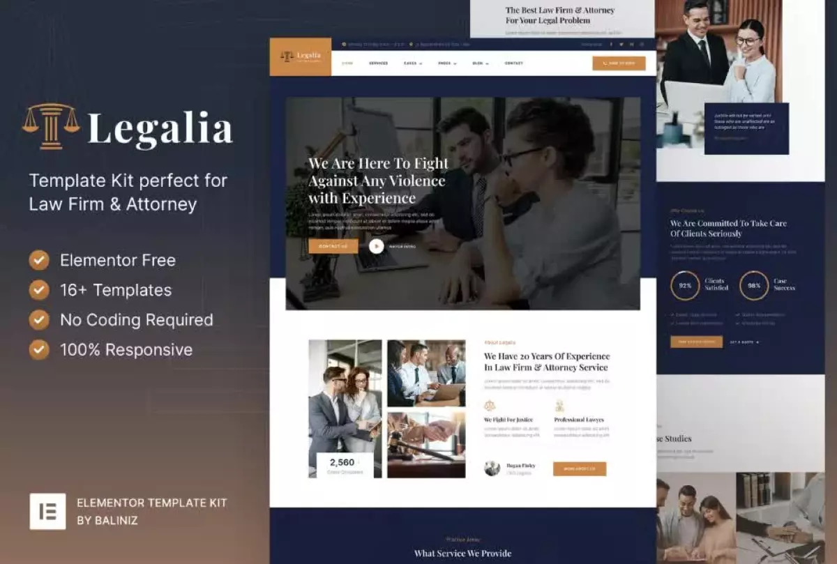 Legalia - Lawyer & Attorney Elementor Template