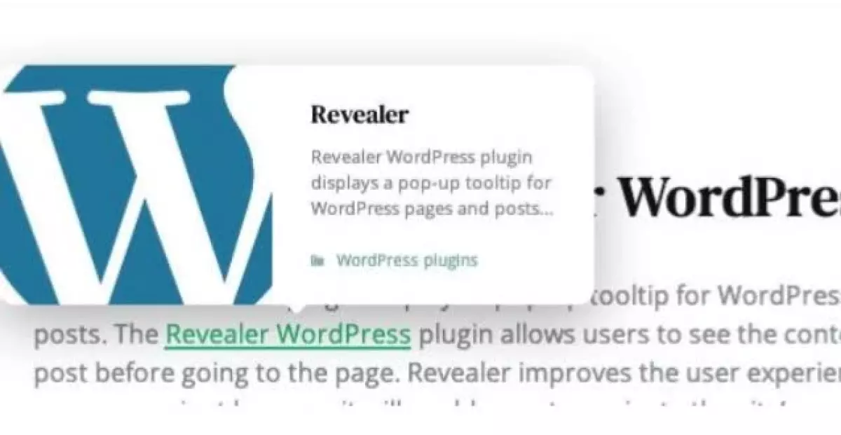 Revealer – Navigation popup for WordPress links