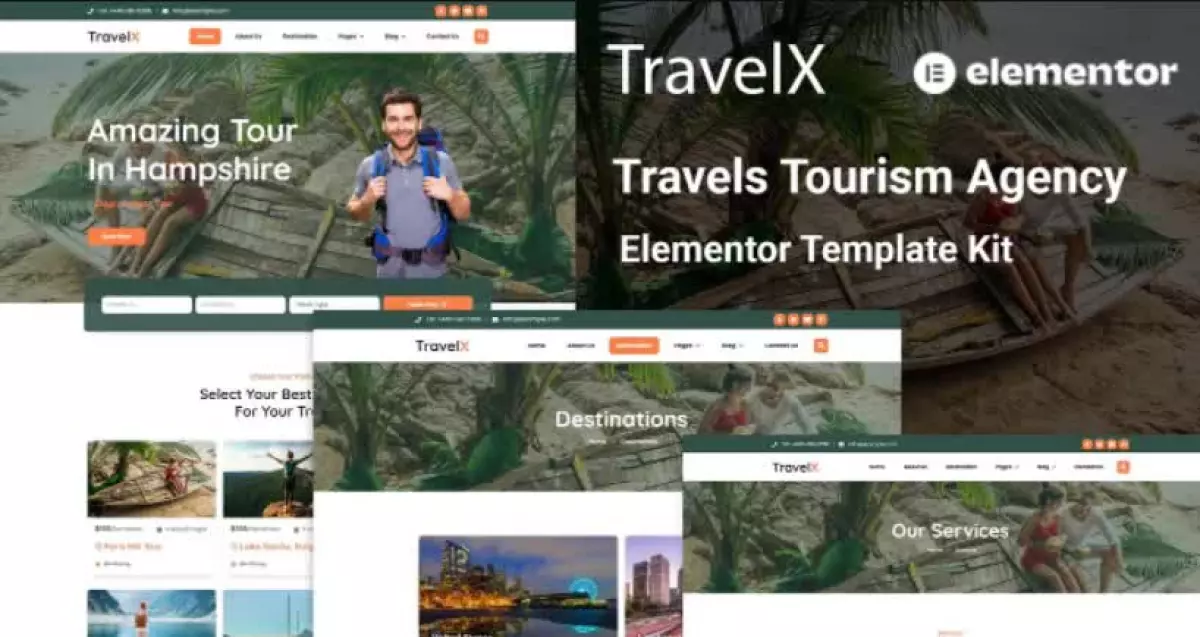 TravelX - Travels Tourism Agency Elementor Template