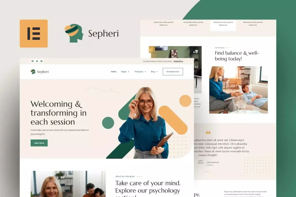 Sepheri - Psychologist Elementor Pro Template