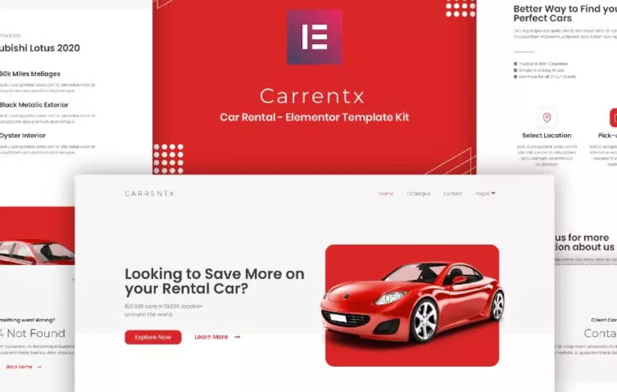 Carrentx - Car Rental Elementor Template