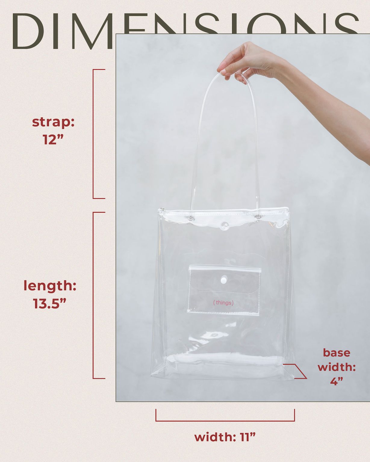 Clarity bag size