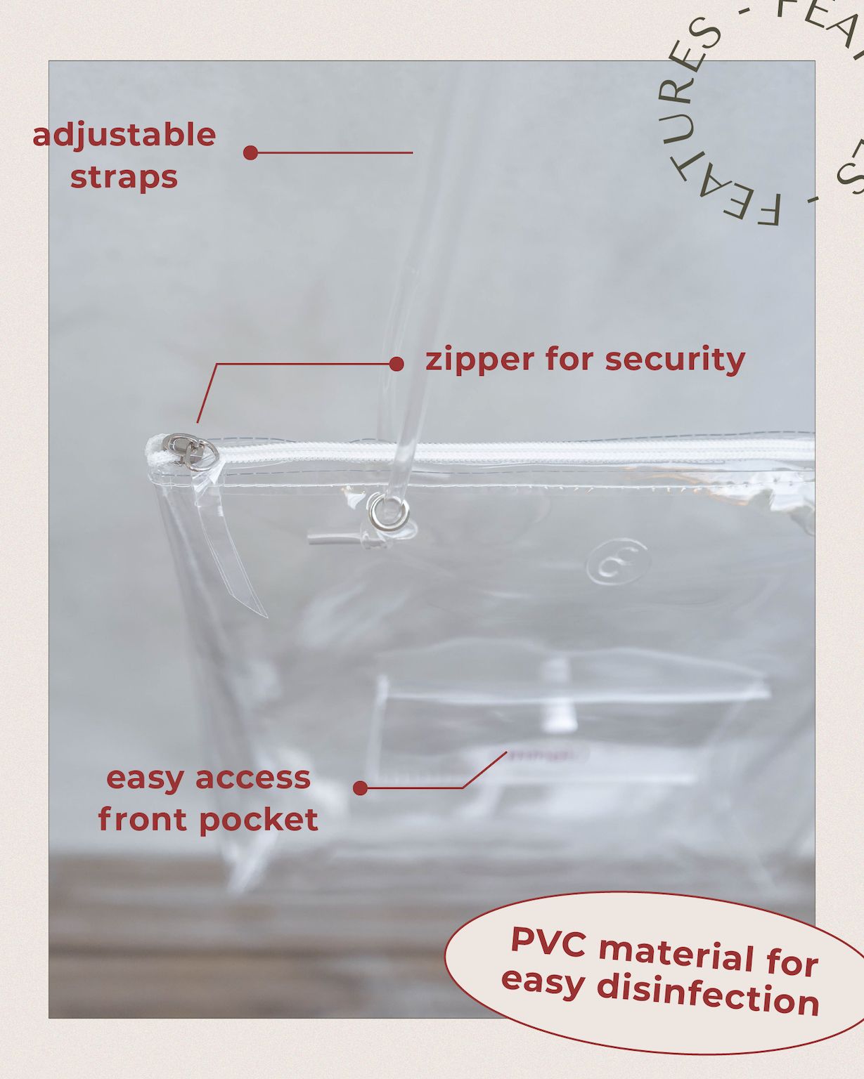 Clarity bag features