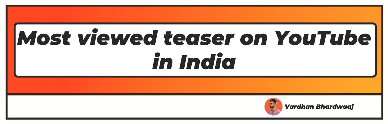 Most viewed teaser on youtube in India