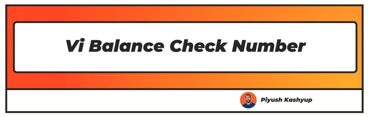 How To Check Vi Balance Check Number 2022 