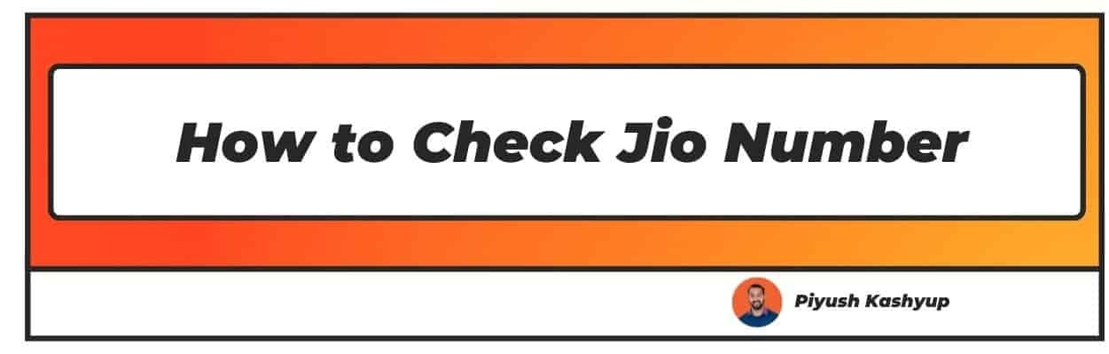 How to Check Jio Number