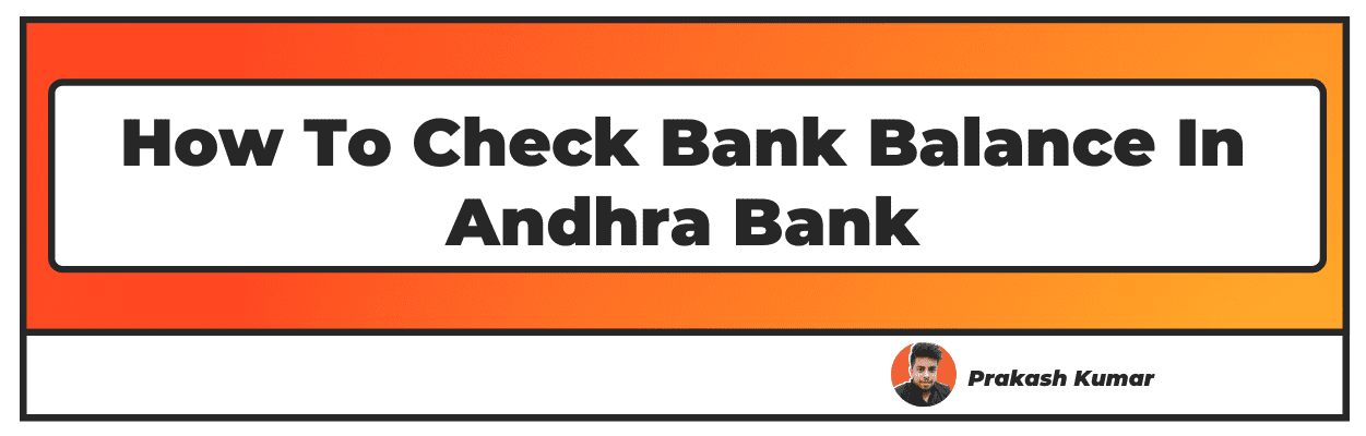 How To Check Bank Balance In Andhra Bank Get Mini Statement