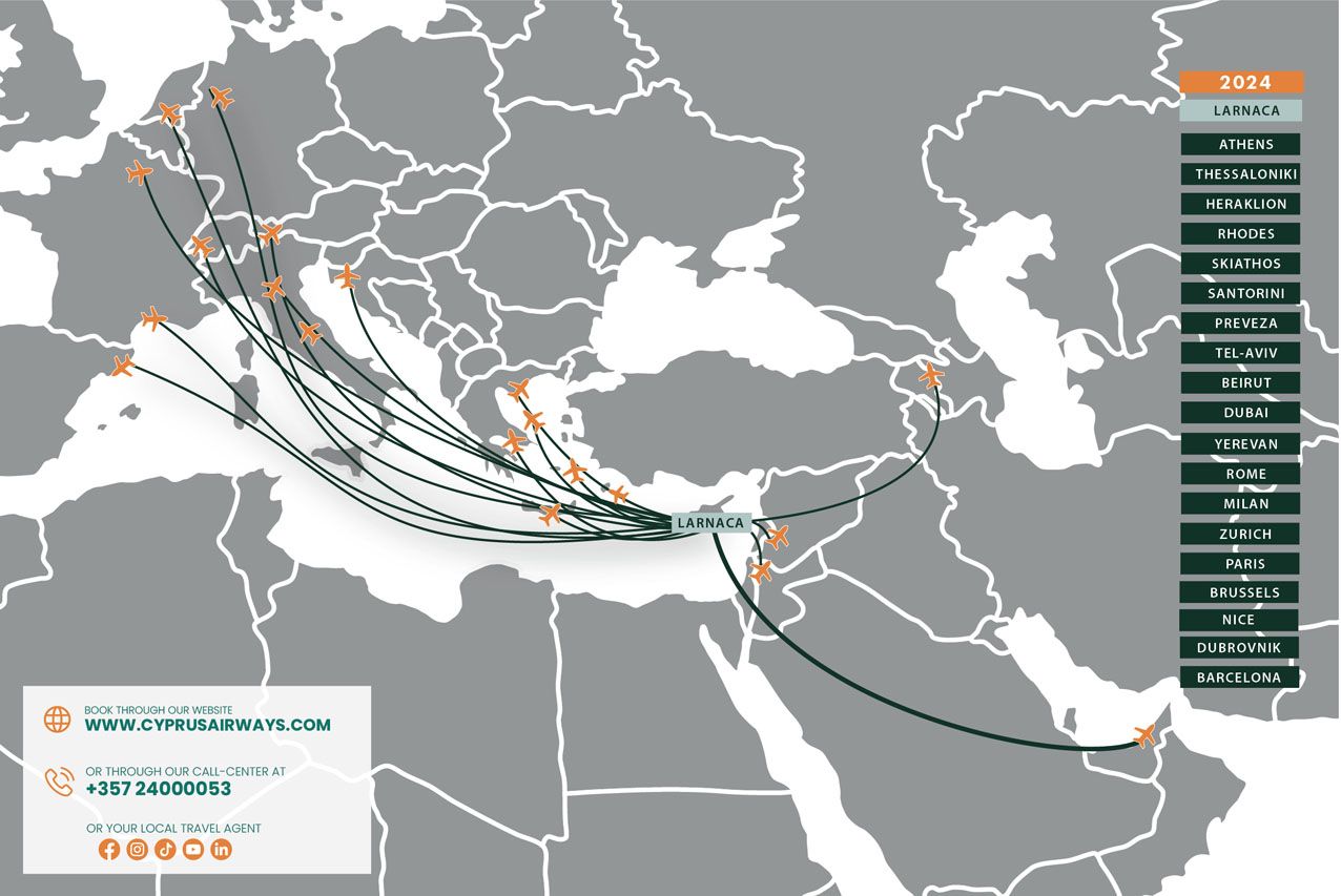 Cyprus Airways Adds 40 To Summer 2024 Capacity International News   Cyprus Airways Summer24 Routemap 