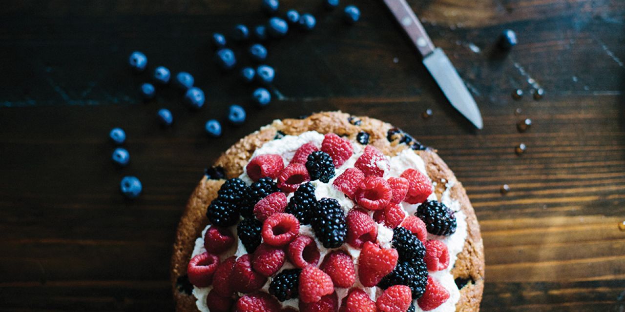 Blueberry Yogurt Cake with Fresh Summer Berries