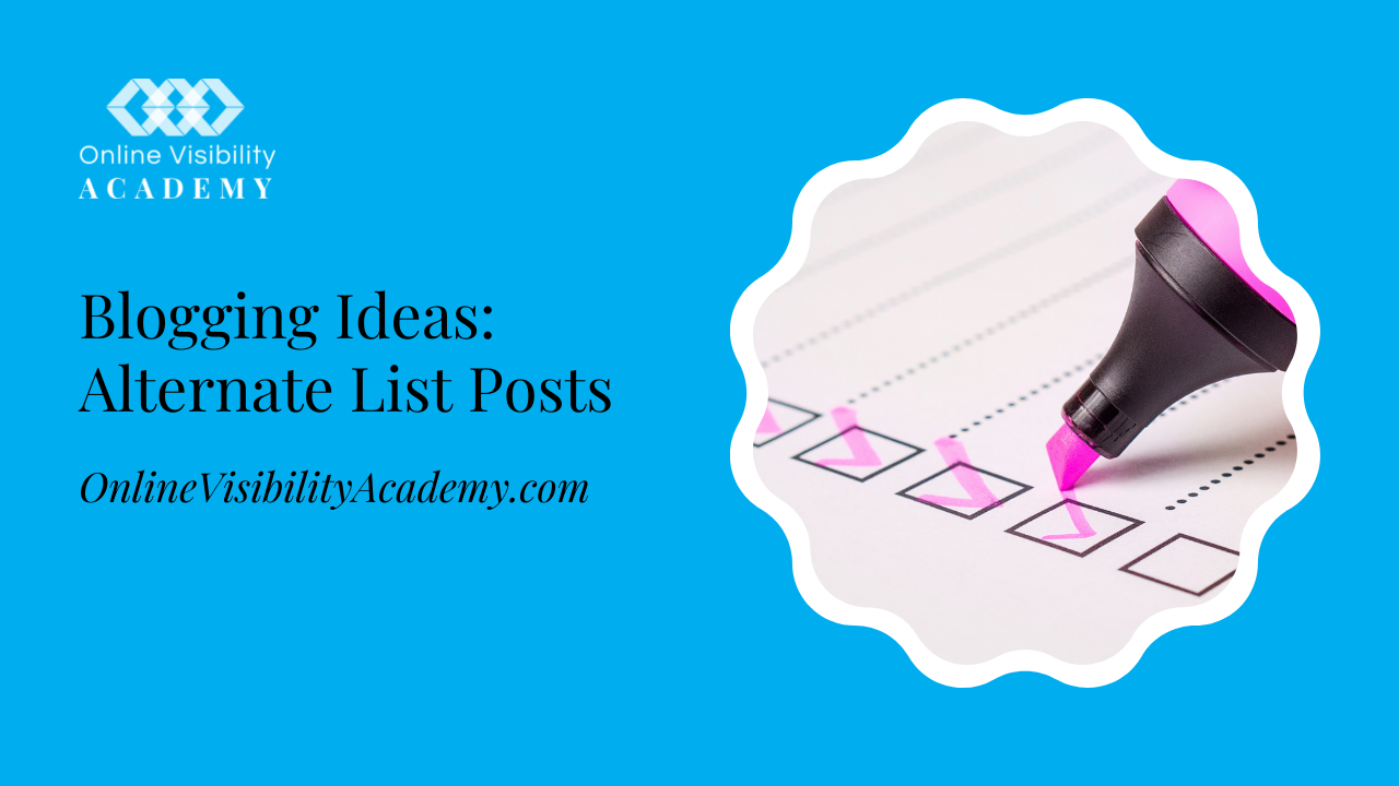 blogging ideas alternate list posts