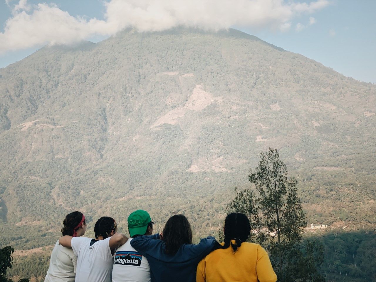 Cabrini students taking in the landscape surrounding San Lucas Tolimán. Photo by Ang Capozzi.