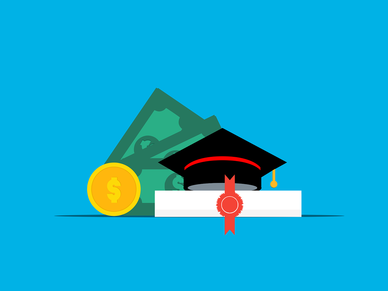 Scholarship Education Investment graphic by Mohamed Hassan, courtesy of Pixabay.