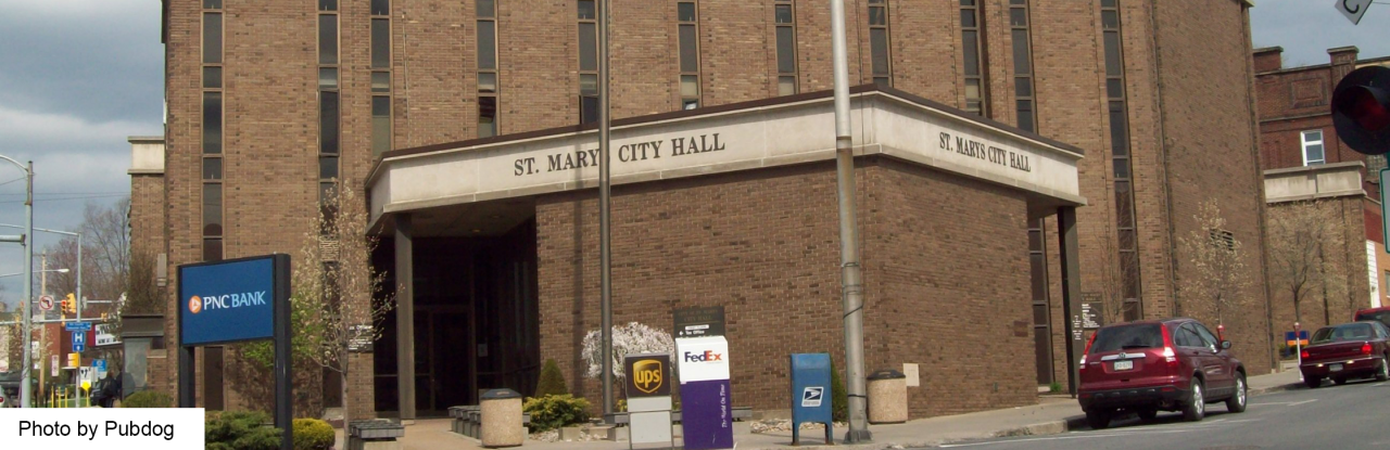 Toyota Dealer Near St Marys | Photo of St. Marys City Hall building taken by Pubdog